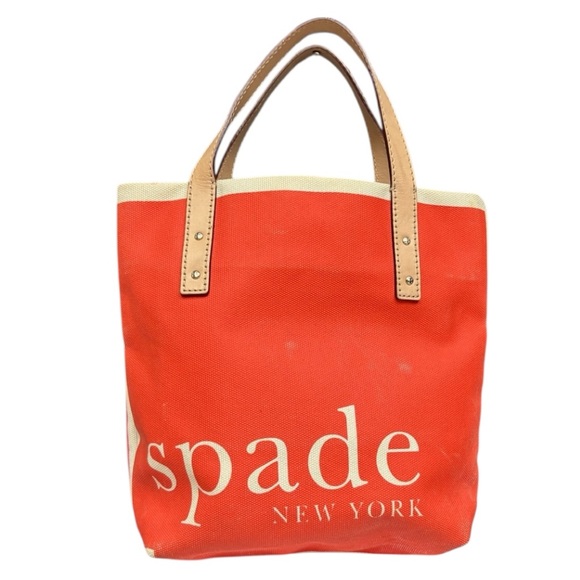 Kate Spade Vibrant Pink and Cream Canvas Tote - Picture 2 of 11